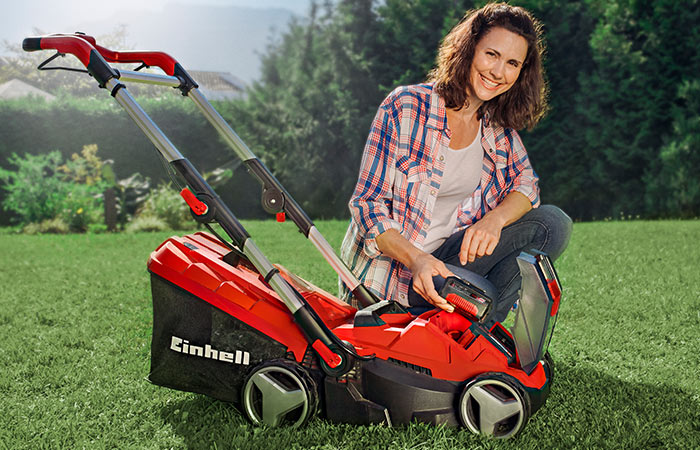 A battery lawn mower