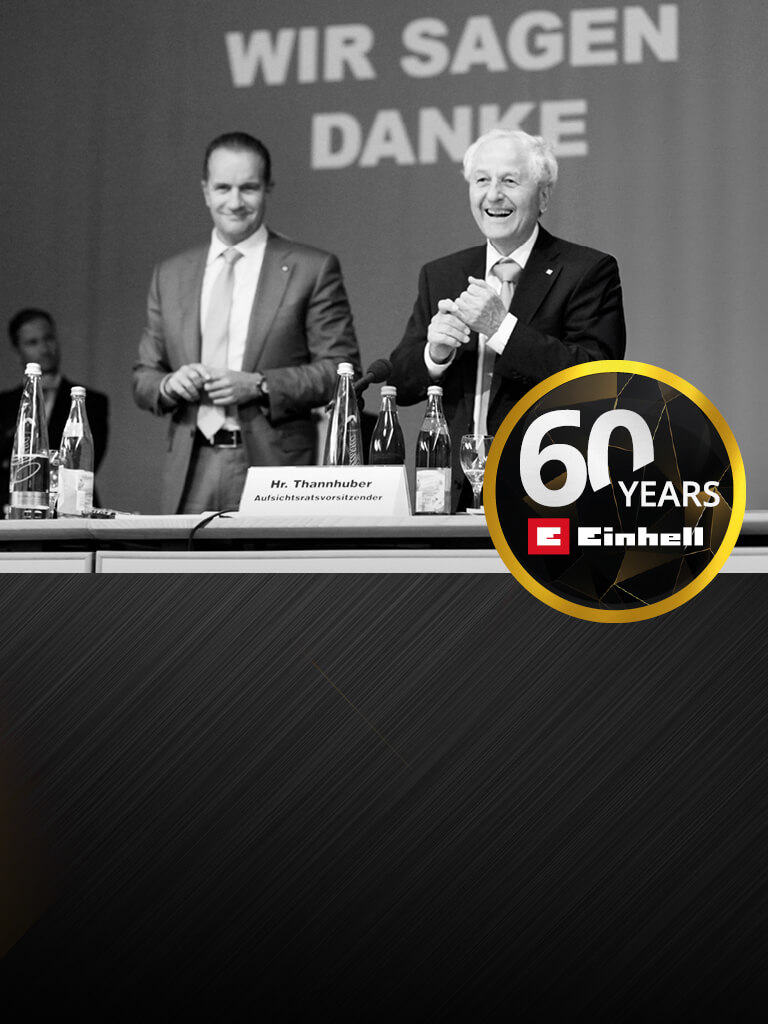 60 years Einhell header - Showing Josef Thannhuber and Andreas Kroiss.