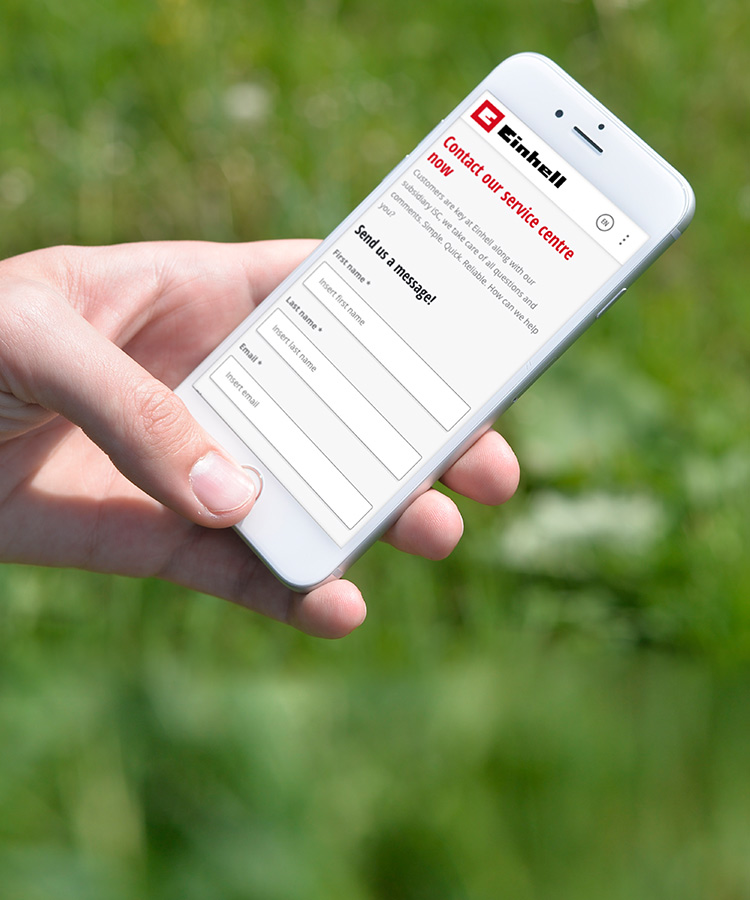 Mobile with Einhell contact